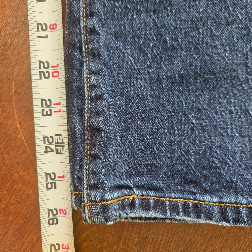 Levis 501 Crop Jeans W28 Button Fly Distressed‎ High Rise Dark Wash - Picture 10 of 10